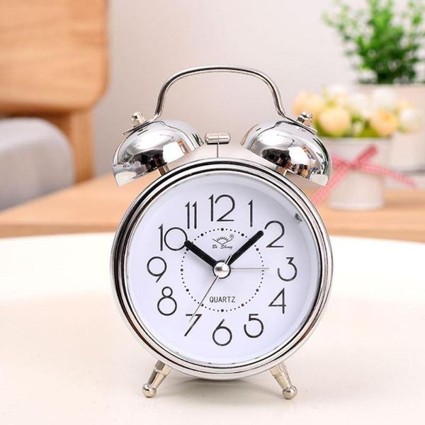 

retro alarm clock silent pointer clocks dual bell night antique portable decor bedroom light vintage home u2v4 other & accessories