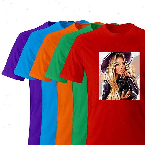 

summer multicolor beauty womens printing loose round neck plus size, White