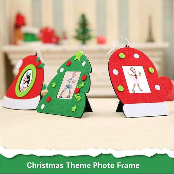 

frames and mouldings creative christmas po frame non-woven picture holder xmas tree ornaments hanging decor hat gloves shape