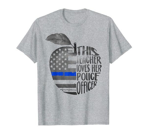

this teacher loves her police officer shirt t-shirt, White;black