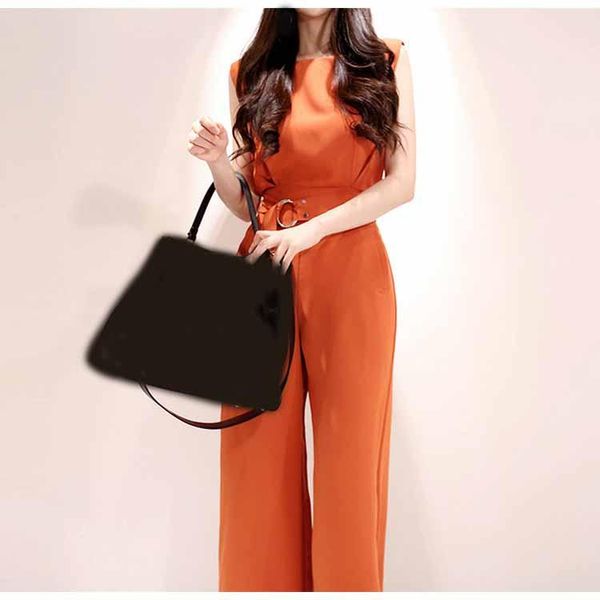 

women's jumpsuits & rompers summer women wide leg jumpsuit casual female office lady solid fashion sashes long, Black;white