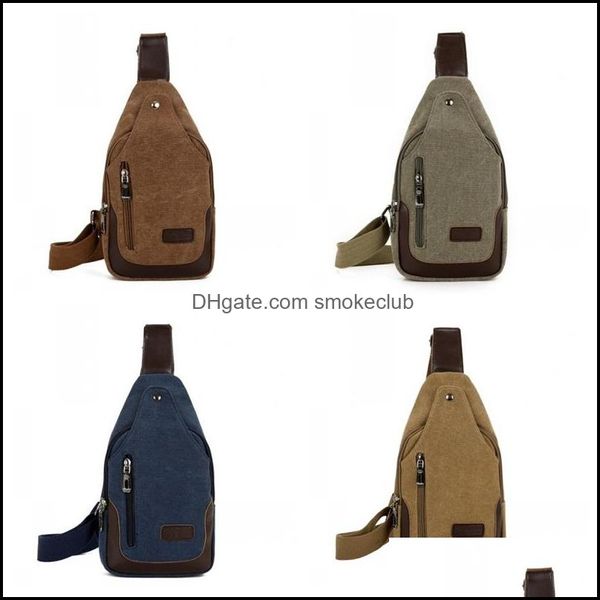 Outdoor-Taschen Sport im Freien Sommer Bewegung Brusttasche Reise Gripesack Leinwand Männer Frauen Diagonal Paket Wasserdicht Verschleißfest Khaki Bl