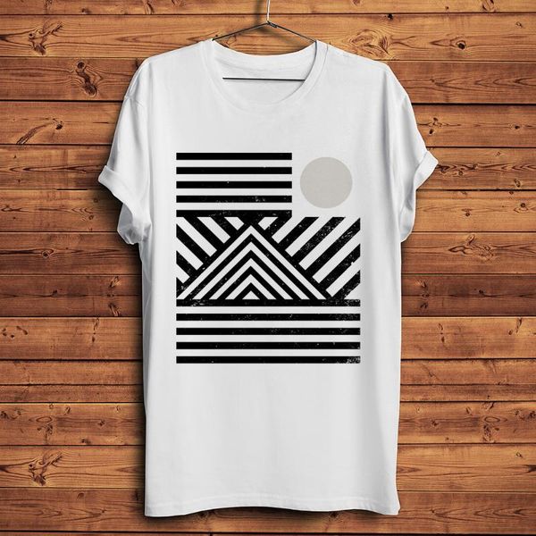 

men's t-shirts abstract vintage moon landscape funny t shirt homme men summer white casual short sleeve tshirt streetwear tee, White;black