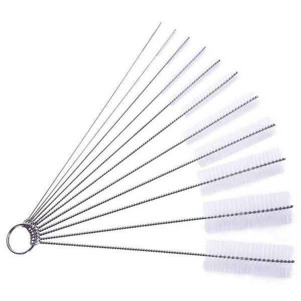 

disposable dinnerware professional 11 pcs nylon tube brushes set kettle spout brush teapot nozzle for drinking straws glasses keyboards