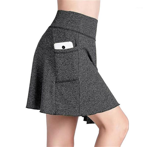 

yoga outfit women tennis skorts sport athletic shorts skirt solid color fitness high waist female sportwear with pocket