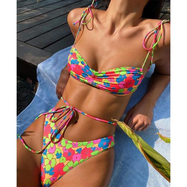 

one-piece suits thong biquini women swimsuit 2021 print swimwear push up bathing suit beachwear brazilian swimming