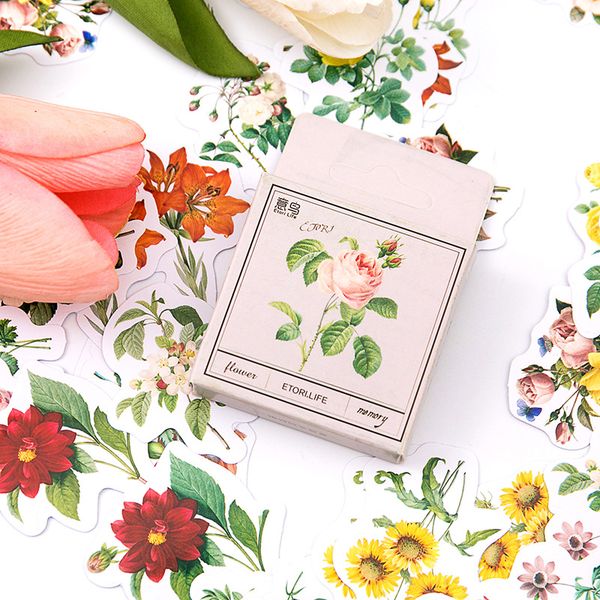 

45 Pcs/pack Flowers Vintage Letter Christams Stickers Diy Scrapbooking Diary Label Stickers Stationery for Album Craft Planner