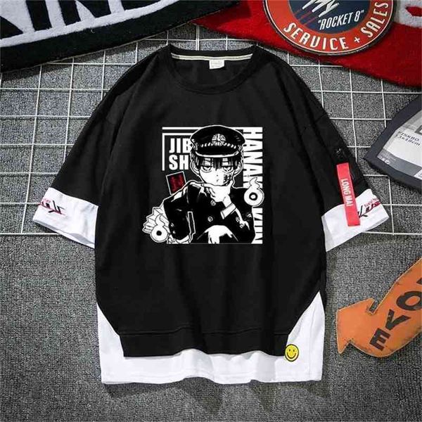 JIBAKU SHOUNEN TOP BOCK-BACK HANAKO KUN TOP TOP футболка TEE футболка летнее хлопок Cool Streetwear спортивная одежда косплей костюм 210409