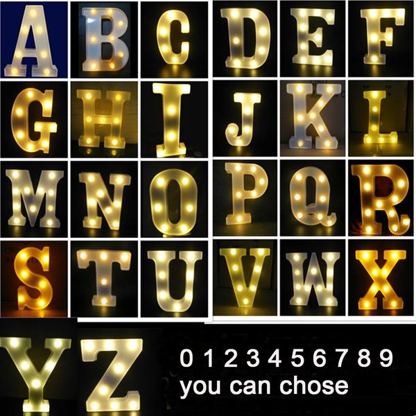 

3D LED Night Lamp 26 Letter 0-9 Digital Marquee Sign Alphabet LightS Wall Hanging LampS Indoor Decor Wedding Party