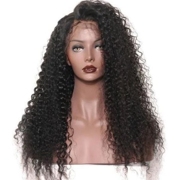 

small selling female explosive head black long curl chemical fiber high temperature silk wig cover2
