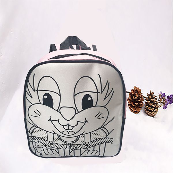 

diy graffiti hand painting blank filling line cartoon backpack children's schoolbag