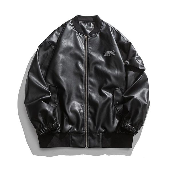 

men's jackets leather jacket 2021 autumn fashion, Black;brown