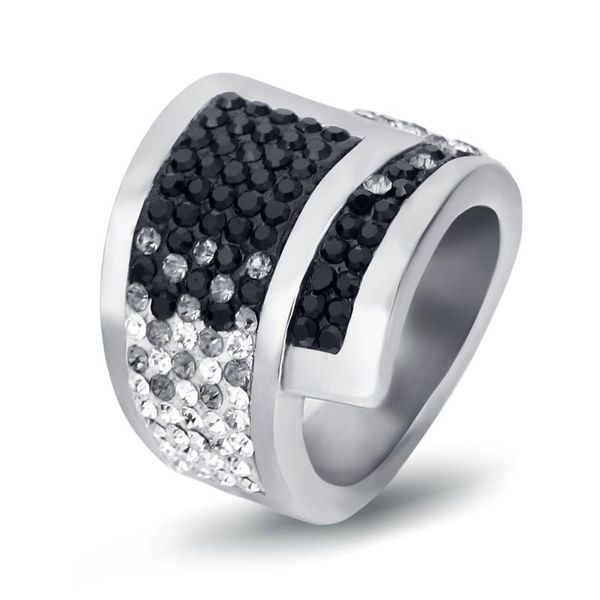 

wedding rings korean fashion exaggerated diamond-encrusted stainless steel titanium creative women's ring jewelry, Slivery;golden