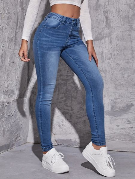 

high stretch skinny jeans u8hg#, Blue
