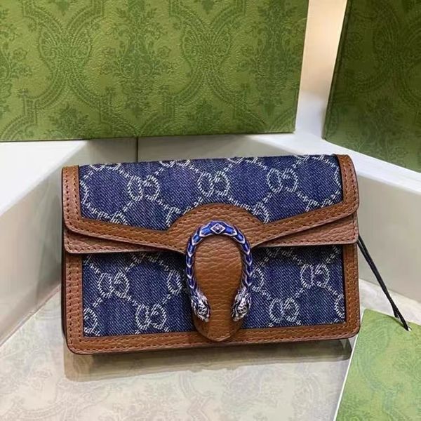 

75% off luxury handbag 2021 new fashion versatile denim small square bag printed mini dionysian chain one shoulder messenger bag go16