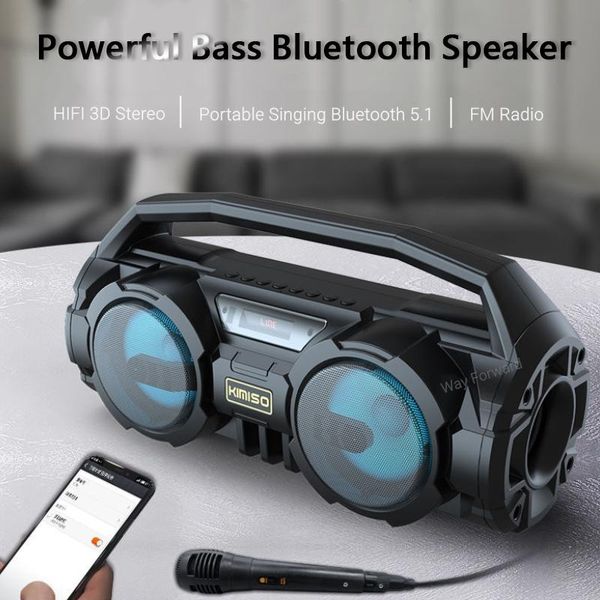 

wireless outdoor portable high-power bluetooth speaker multi-function subwoofer boombox bass column with microphone soundbar speakers
