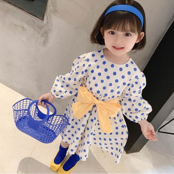 

2021polkadotbeachdresseswithbowgirlslongsleevesummerdressprincessballetdancekidsdresschildrensclothingkids, Red;yellow