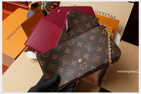 

988 gglvlouisvittonyslvutton wallet designer favorite multi pochet chain shoulder bags luxurys women handbag c, Red;black