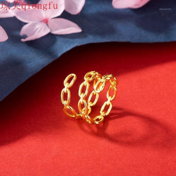 

wedding rings 2021 european and american retro style irregular geometric multilayer ladies ring brass electroplated gold jewelry1, Slivery;golden