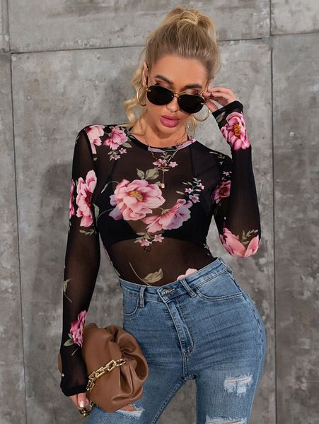 

floral mesh without bra p7yz#, White