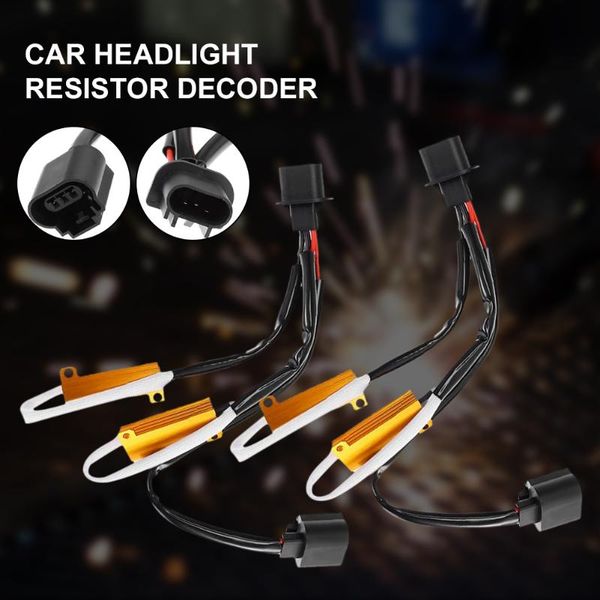 

car headlights 2pcs h13 9008 50w 6/8ohm led headlight bulbs canbus decoder error canceler dual-relays load resistors h/l beam h4 9003 9007