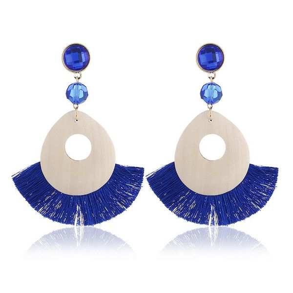 

dangle & chandelier water drop good wood earring women crystal ethnic tassel, Silver