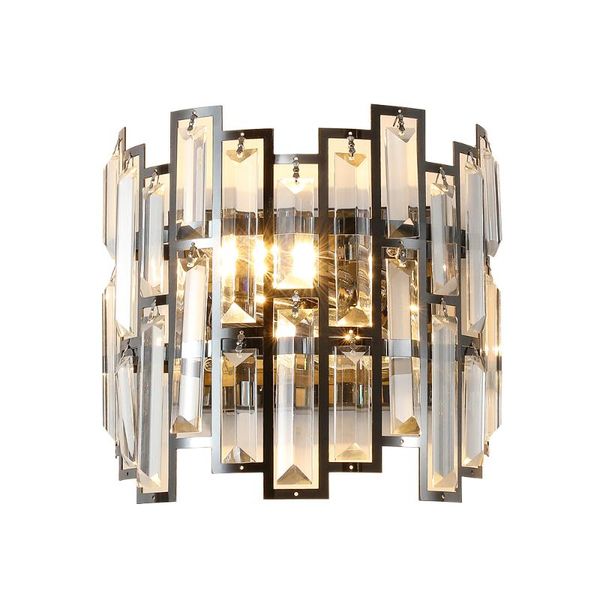 

wall lamp modern luxury crystal golden black led light for bathroom living room bedroom aisle