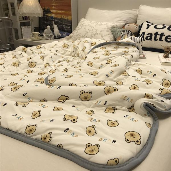 

comforters & sets knitted cloud soft summer cool fried chicken single and double thin quilt air conditioning by little bear cartoon