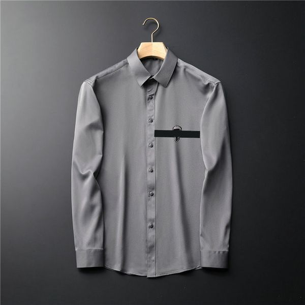 

2021 spring men's shirts solid color professional long sleeves business trend simple fashion coat men -3xl#hsc17, White;black