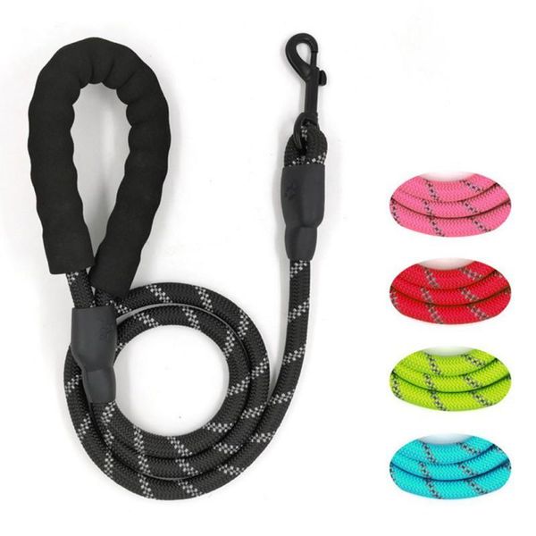 

pet dog traction rope soft polyester material strong durable training reflective belt supplies collars & leashes