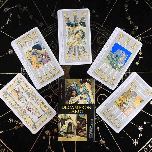 

decameron tarot witch card game for beginners board games toy ceck wild unknown divination classic design guidebook