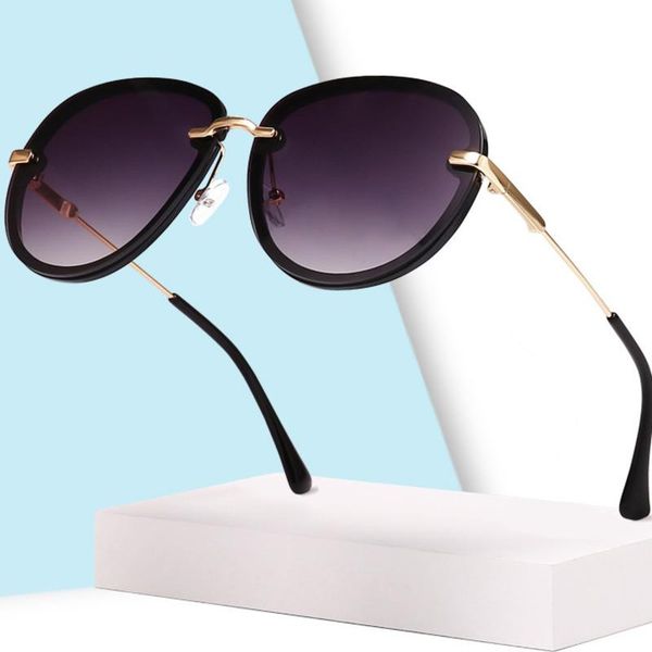 

fashion sunglasses frames trend big frame men's and women's same metal, Black