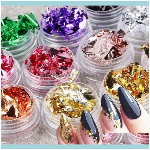 

art salon health & beautygold spangle nail glitter mirror aluminum rose sier acrylic foil sequin shiny aessories manicure decoration le18721, Silver;gold