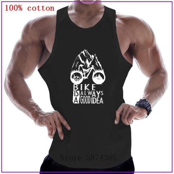 

mtb mountain biking cycle men is good idea sleeveless shirts tank fitness shirt mens singlet bodybuilding workout gym vest, White;black