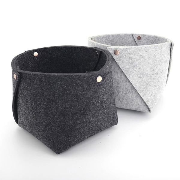 

storage baskets nordic felt basket convenient folding hallway entrance key small box office desk home supplies organizer