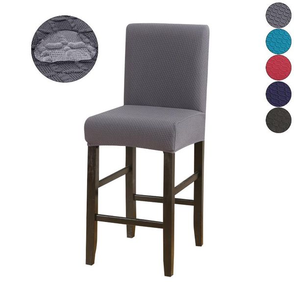 

stretch seat cover solid dining chair for kitchen armless waterproof pub spandex slipcover bar stool case protective covers
