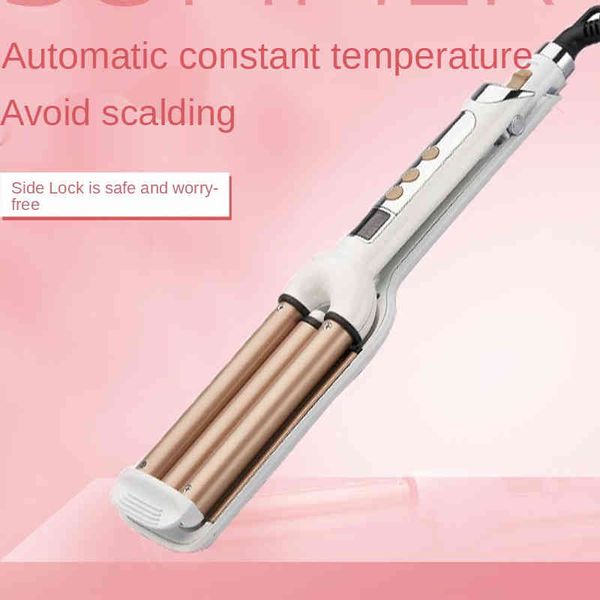 

curly hair artifact three tube curling iron liquid crystal display temperature pear flower head curler curlers