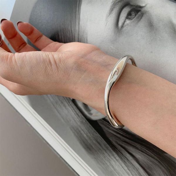 

bangle korens solid irregular tide bracelet contracted sen fastens cold wind hand chain bracelets for women, Black