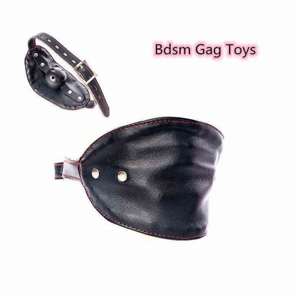 NXY Giocattoli per adulti Bdsm Bondage Sex Mouth Plug Hard Ball Gag Giocattoli con imbracatura in pelle per Fetish Slave Restrizioni Donne Uomini Coppie gay Flirt 1201