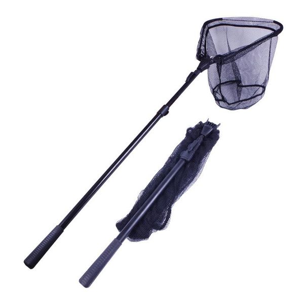 

fishing accessories arrival folding net triangular landing 2/3 sections telescoping pole rubber coated network
