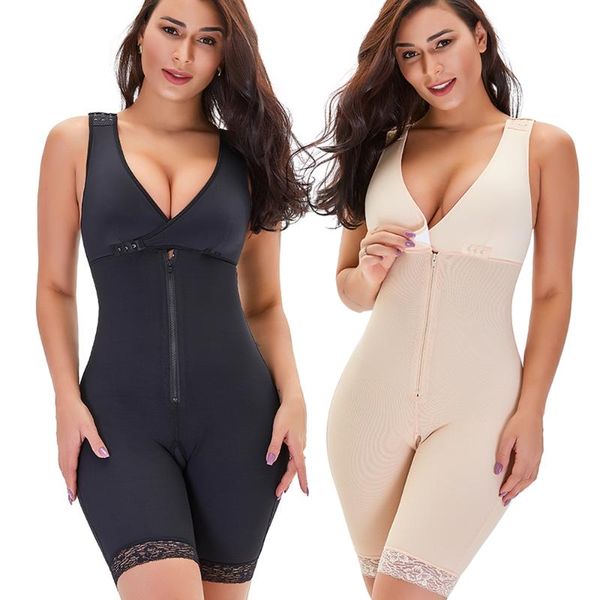 

womens full body shaper slimming shapewear plus size waist trainer corset seamless bulifter faja moldeadora binder bodysuit women's sha, Black;white