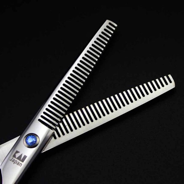 forbici professionali per diradamento dei capelli da barbiere di nuovo arrivo KASHO 6.0 pollici 6CR denti a doppio lato.
