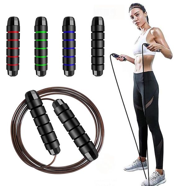 

jump ropes exercise gym workout training fitness heavy steel cable wire bearing weighted skipping jumping rope adjustable speed
