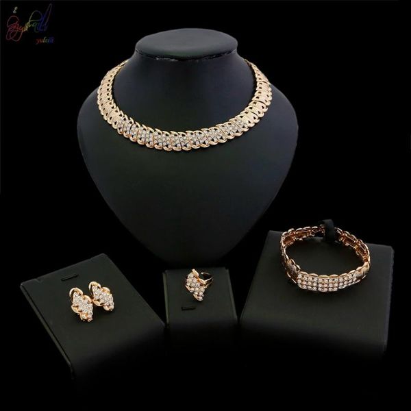 Ohrringe Halskette YULAILI 2021 Mode Zinklegierung Goldfarbe Damen Modeschmuck Sets zum Online-Preis