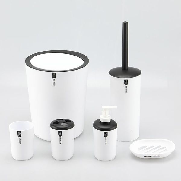 

pure color wash bathroom six-piece boxed supplies set bath accessory