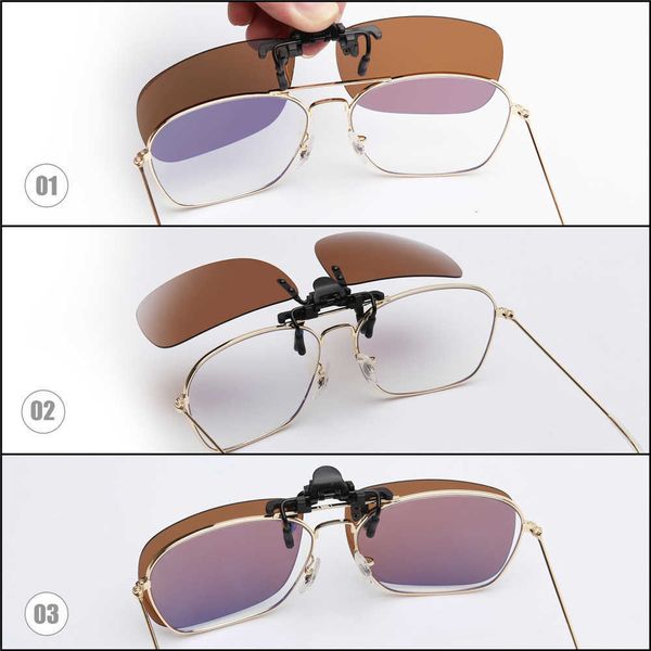 

luxury designer sunglasses polarized clip on women men frameless filp up for prescription glasses uv400 0622, White;black