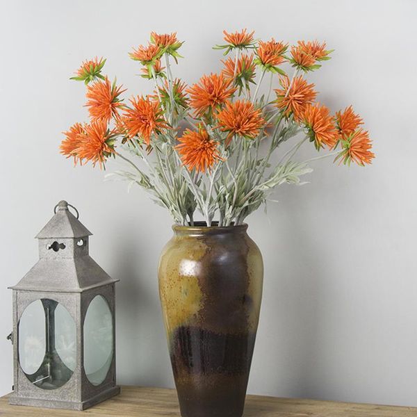 

1pcs fake crabweed simulation gerbera full open hydrangeas artificial flowers for wedding party home room vases decorative & wreaths