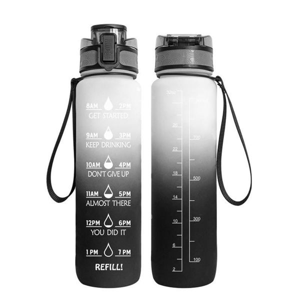 

motivational water bottle with time marker leakproof canteen bottles & cages