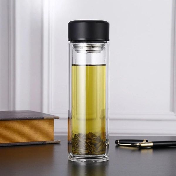 

wine glasses high borosilicate glass cup double layer straight business tea car office gift water bottles transparent