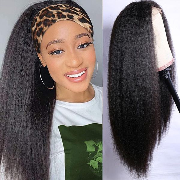 

lace wigs yaki straight 30 inch long afro hair wig kinky front human remy 13x6x1 hd transparent closure, Black;brown